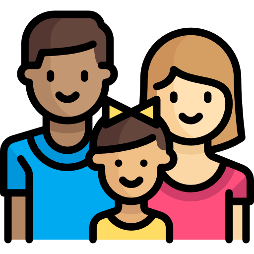 Icon of family of three people