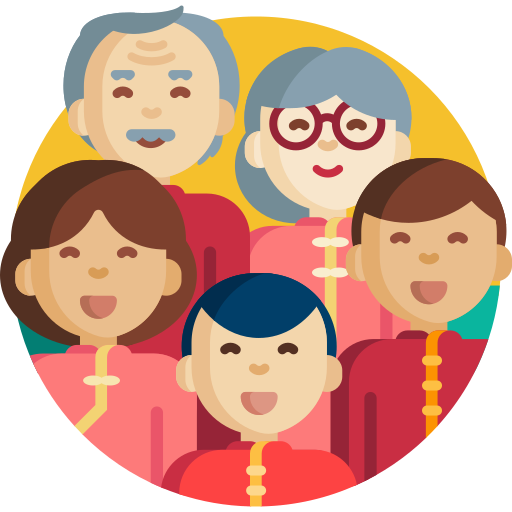 Icon with smiling family